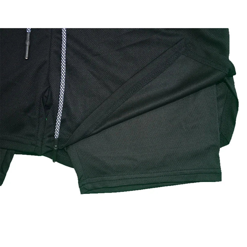 Men's 2-in-1 Compression Workout Running Shorts Pockets