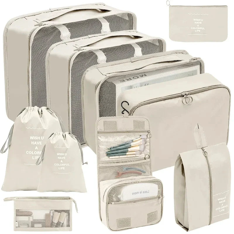Travel Packing Cubes Set Portable Luggage Organizer Bags