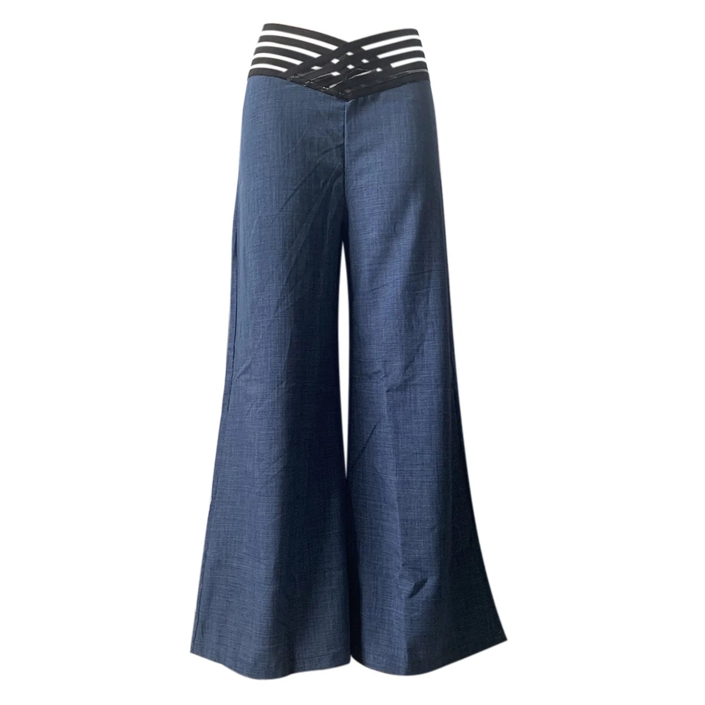 Women's High Waist Flared Wide Leg Office Pants