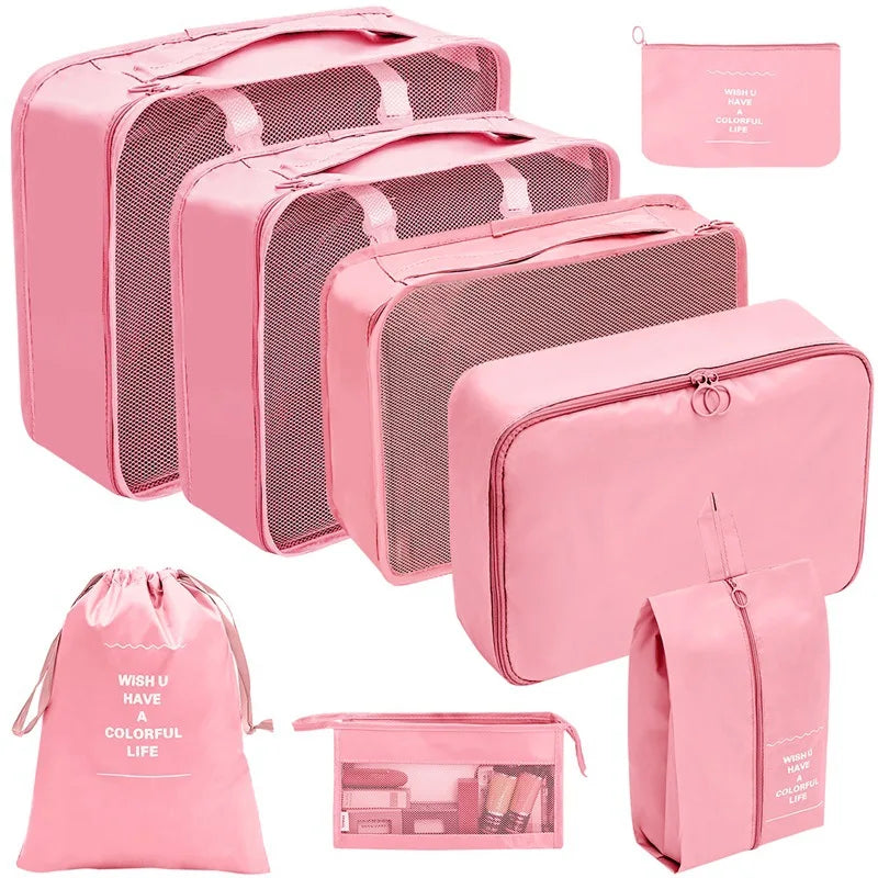 Travel Packing Cubes Set Portable Luggage Organizer Bags