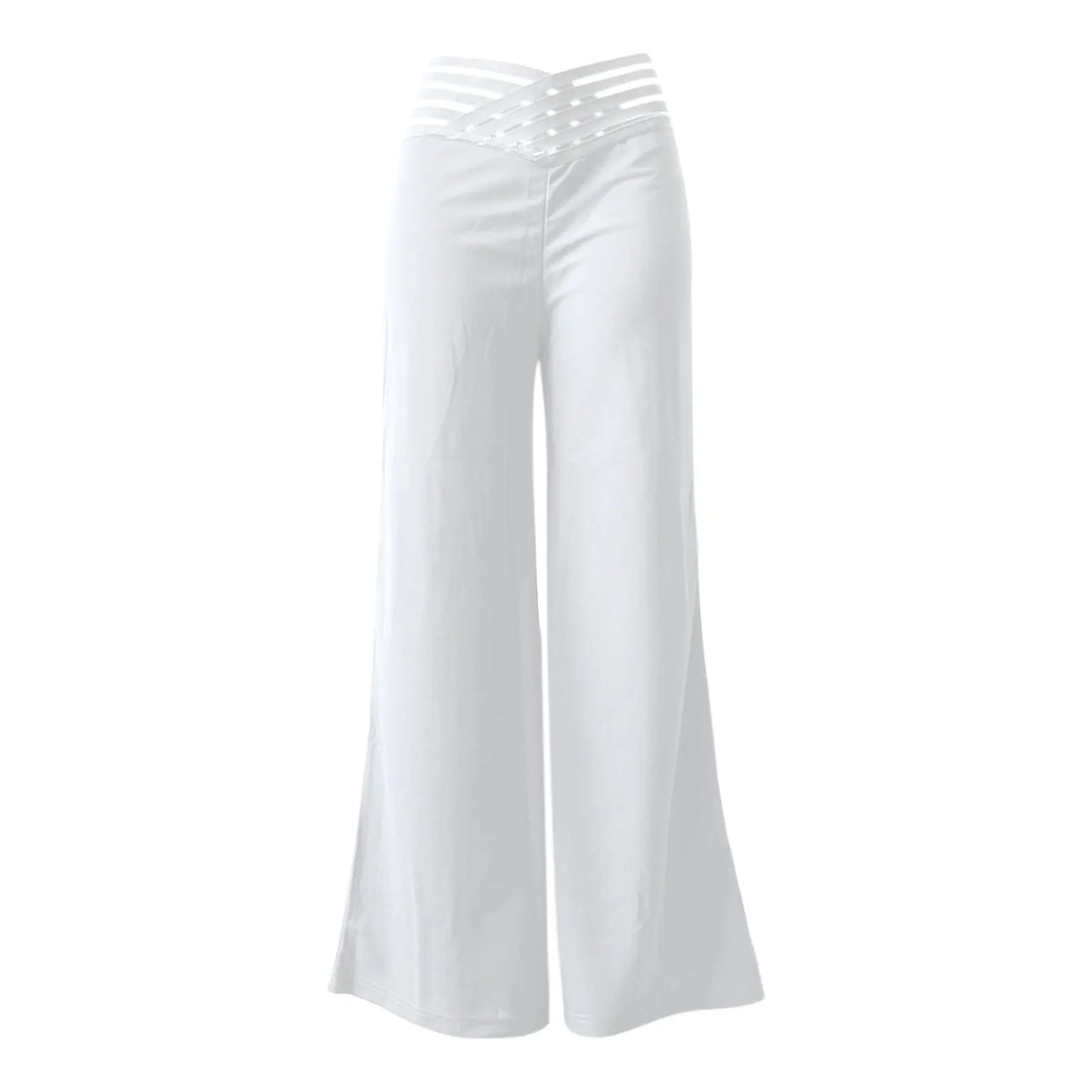 Women's High Waist Flared Wide Leg Office Pants