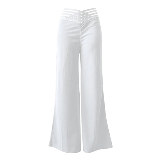 Women's High Waist Flared Wide Leg Office Pants