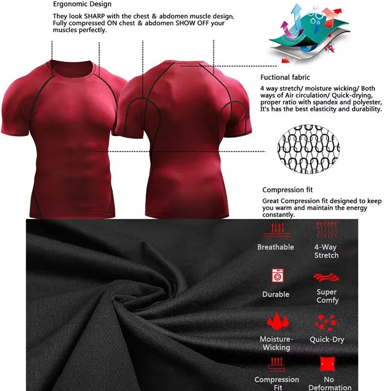 Men's Compression T Shirt Quick Dry Sports Top