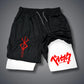 Men's 2-in-1 Compression Workout Running Shorts Pockets