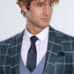Checked Pattern Slim Fit Green Men's Suit