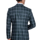 Checked Pattern Slim Fit Green Men's Suit