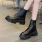 Round Toe Lace Up Chunky Women's Boots Casual
