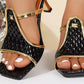 Open Toe Flare Heel Sandals Women's Elegant Footwear