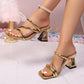 Open Toe Block Heel Sandals Women's Elegant Footwear