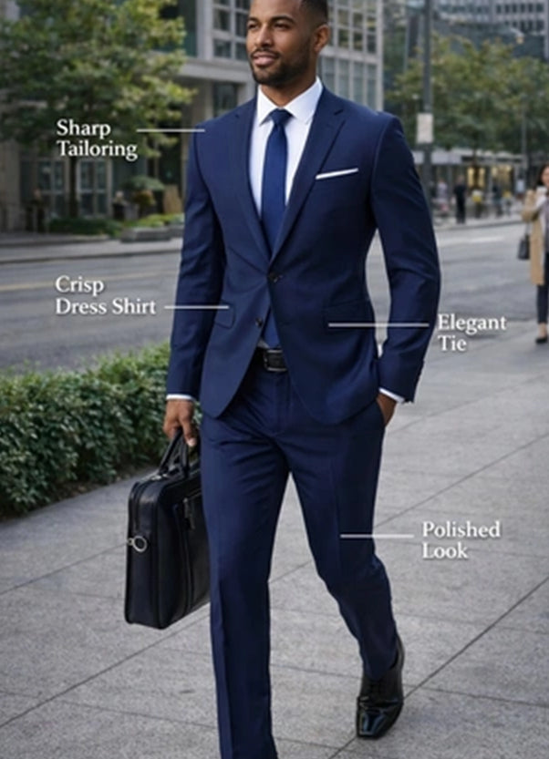 Men's Polyester Suit Formal Business Wedding Wear