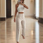 Women's High Waisted Straight Leg Casual Pants Trousers