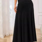 Flowy Maxi Skirt Wide Waistband Women's Elegant Wear