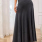 Flowy Maxi Skirt Wide Waistband Women's Elegant Wear