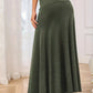 Flowy Maxi Skirt Wide Waistband Women's Elegant Wear