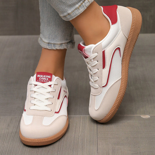 Lace Up Round Toe Casual Sneakers for Women