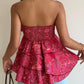 Smocked Layered Paisley Print Tube Women's Top