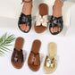 Elegant Buckle Slide Sandals Women's Casual Comfort Footwear