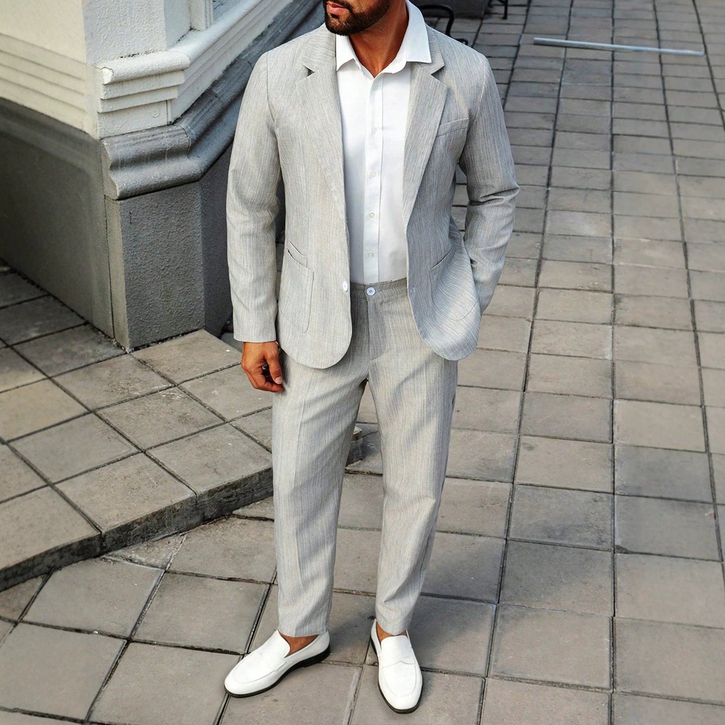 Men's Business Single Breasted Suit Set Formal