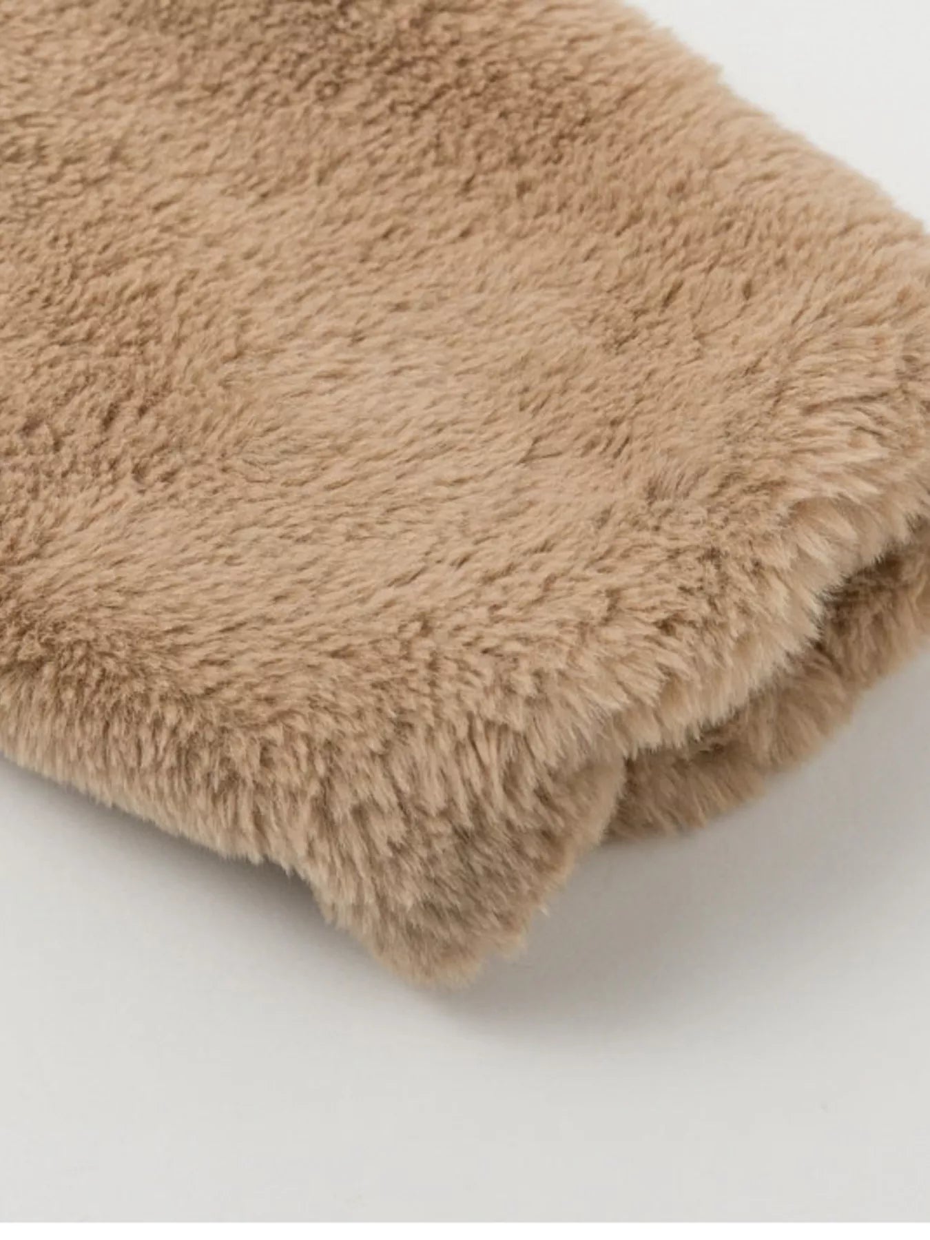 Plus Size Faux Fur Cropped Zip Up Jacket