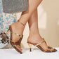 Open Toe Flare Heel Sandals Women's Elegant Footwear