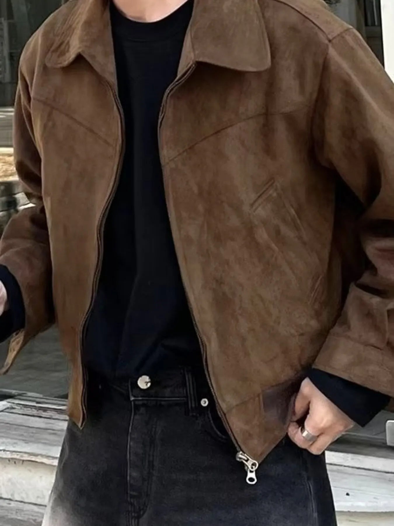 Men's Plus Size Zip Up Casual Jacket Outerwear