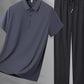 Men's Plus Size Button Polo and Pants Set