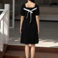 Puff Sleeve Bow Back Mini Women's Dress