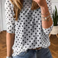 Polka Dot Sheer Mesh Long Sleeve Shift Top
