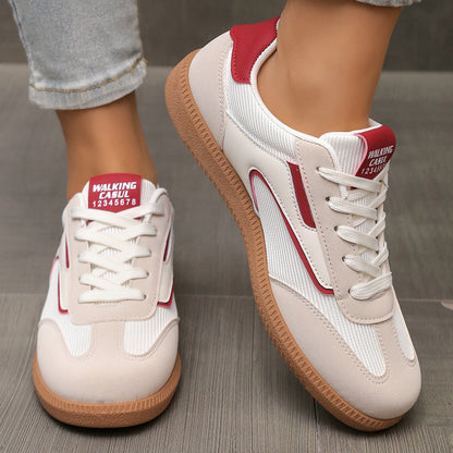 Lace Up Round Toe Casual Sneakers for Women