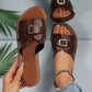 Elegant Buckle Slide Sandals Women's Casual Comfort Footwear