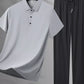 Men's Plus Size Button Polo and Pants Set
