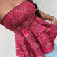 Smocked Layered Paisley Print Tube Women's Top