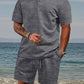 Men's Plus Size Knit Polo Shirt Shorts Set