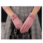 Elegant Black Women's Winter Bow Warm Outdoor Gloves