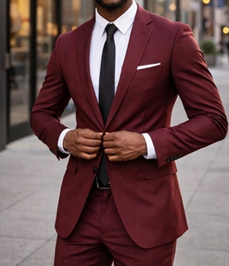 Men's Polyester Suit Formal Business Wedding Wear