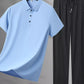 Men's Plus Size Button Polo and Pants Set